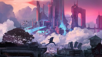 Прыжки через Кибер-город 4k