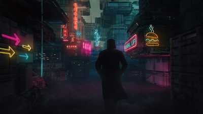 Бегущий по лезвию 2049 Киберпанк-аллея 4k