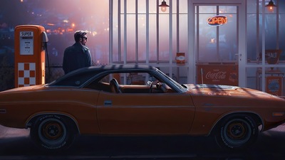 Поездка на закате в Лос-Анджелесе 4k