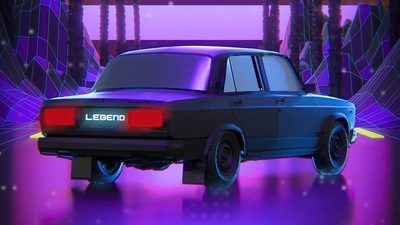 Дорожный автомобиль Retrowave 4k