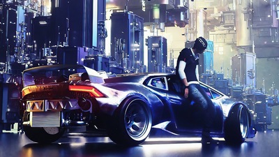 Lambo Cyber Ride 4k