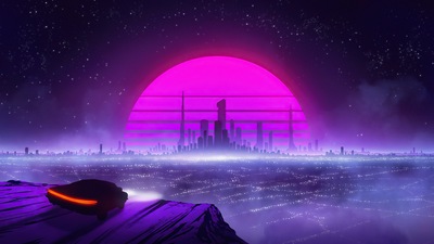 Ретро-автомобиль в Synthwave City 5k