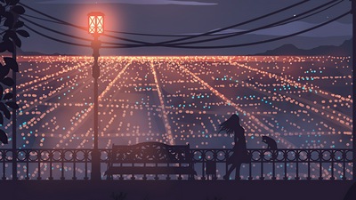 Девушка кошка послесвечение 5k
