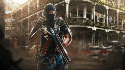 Стреляющий мальчик с пистолетом 4k