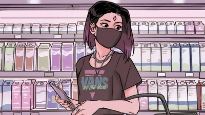 Девушка из продуктового магазина 5k