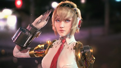 Девушка в доспехах Полицейского возраста Scifi 4k