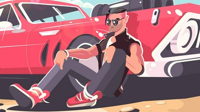 Гонщик на фастбэке