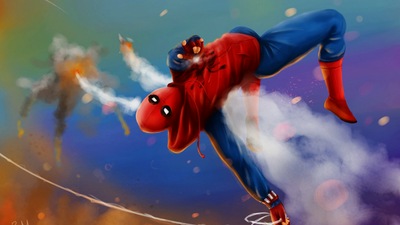 Самодельный костюм Человека-паука в действии