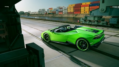 Зеленый Lamborghini Huracan 4k