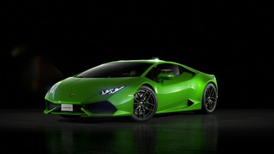 Зеленая передняя часть Lamborghini Huracan