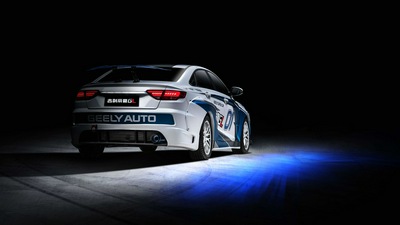 Гоночный автомобиль Geely Emgrand GL 2018 Вид сзади