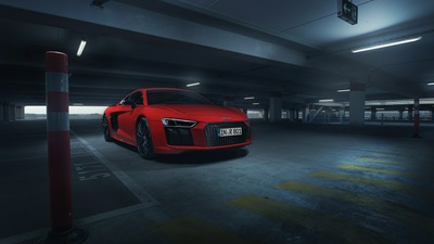 Audi R8 V10 Plus на парковке 4k