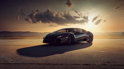 Фотосессия черного Lamborghini Huracan