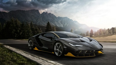 Черный Lamborghini Aventador 4k 2018