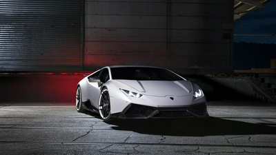 Белый Lamborghini Huracan 4k 2018