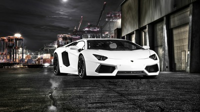 Белый Lamborghini Aventador 5k Новый