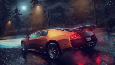 Цифровое искусство Lamborghini Murcielago SV