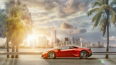 Lamborghini Huracan Miami Skyline