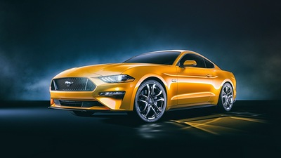 Ford Mustang GT 4k спереди