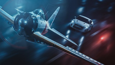 A6M2 ZERO с Nissan GTR Cgi 4k