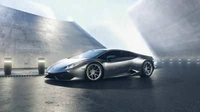 Серый Lamborghini Huracan 4k