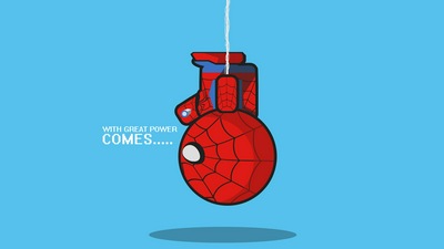 Человек-паук висит вниз головой