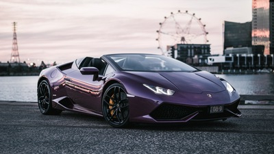 Фиолетовый Lamborghini Huracan 5k