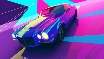 Chevrolet Camaro Synthwave 4k