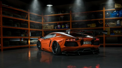 Оранжевый Lamborghini 4k 2019