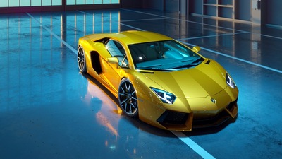 Желтый Lamborghini Aventador Новый