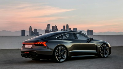 Audi E Tron GT Concept Черное купе 4k