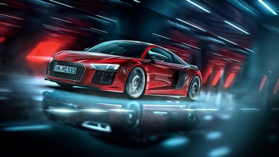 Красный автомобиль Audi R8