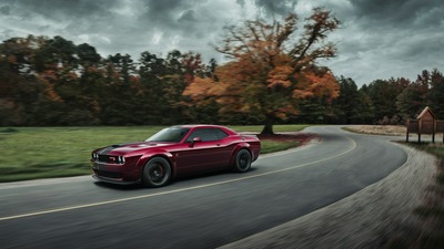 Dodge Challenger SRT Hellcat широкофюзеляжный 2019 4k