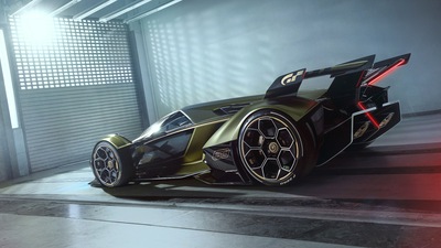 2020 Lamborghini Lambo V12 Vision Gran Turismo Вид сбоку