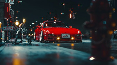 Mazda Rx 7 Цифровое искусство 4k