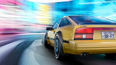 Nissan 300 Zx в размытом виде 4k