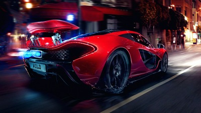 Автомобиль Mclaren P1 с длительной выдержкой