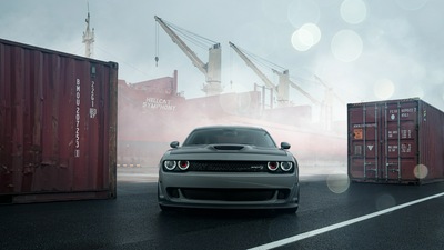 Dodge Challenger спереди 4k