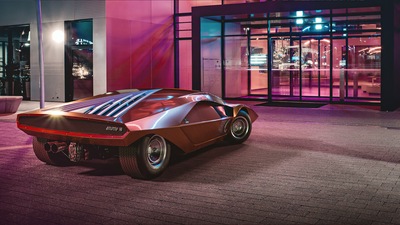 Задняя сторона Lancia Stratos Zero 4k