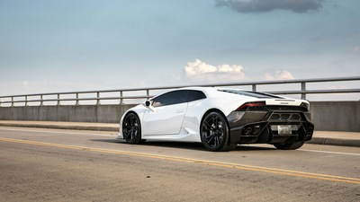 2020 Белый Lamborghini Huracan 4k