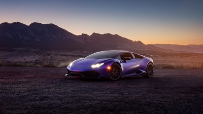 Фиолетовый Lamborghini 4k