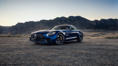 Синий Mercedes Benz Amg GT 4k