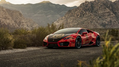 Lamborghini Huracan Красный 2020 4k