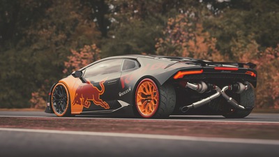 Red Bull Lamborghini Huracan 4k сзади