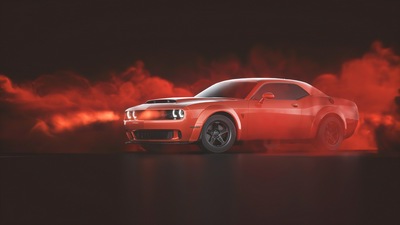 Красный Dodge Challenger Demon SRT