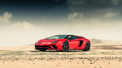 Красный Lamborghini Aventador 4k 2020