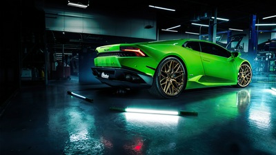 2020 Зеленый Lamborghini Huracan 4k