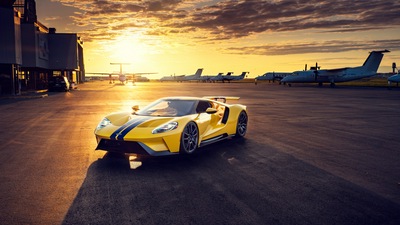 Желтый Ford Gt 4k