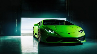 4k Зеленый Lamborghini Huracan 2020