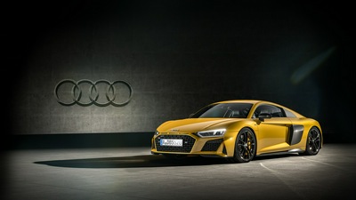 Audi R8 Желтый 4k